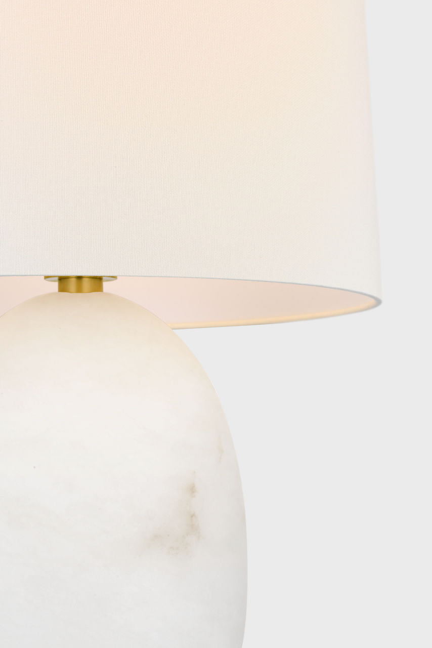 Folly 27" Rotatable Cordless Table Lamp | Alabaster | Linen Shade