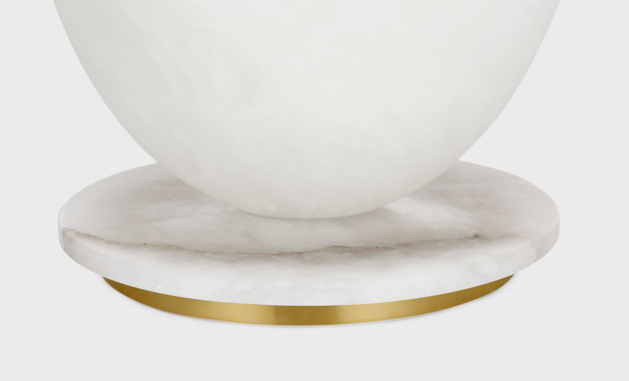 Folly 27" Rotatable Cordless Table Lamp | Alabaster | Linen Shade