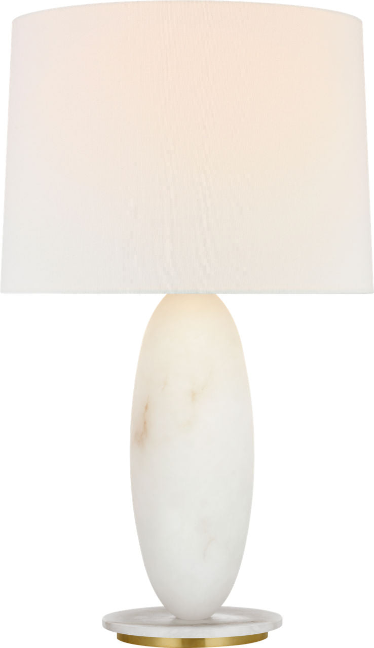 Folly 27" Rotatable Cordless Table Lamp | Alabaster | Linen Shade