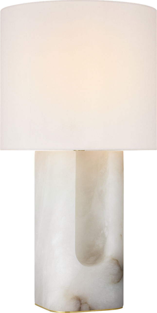 Palo 28" Table Lamp | Alabaster | Linen Shade