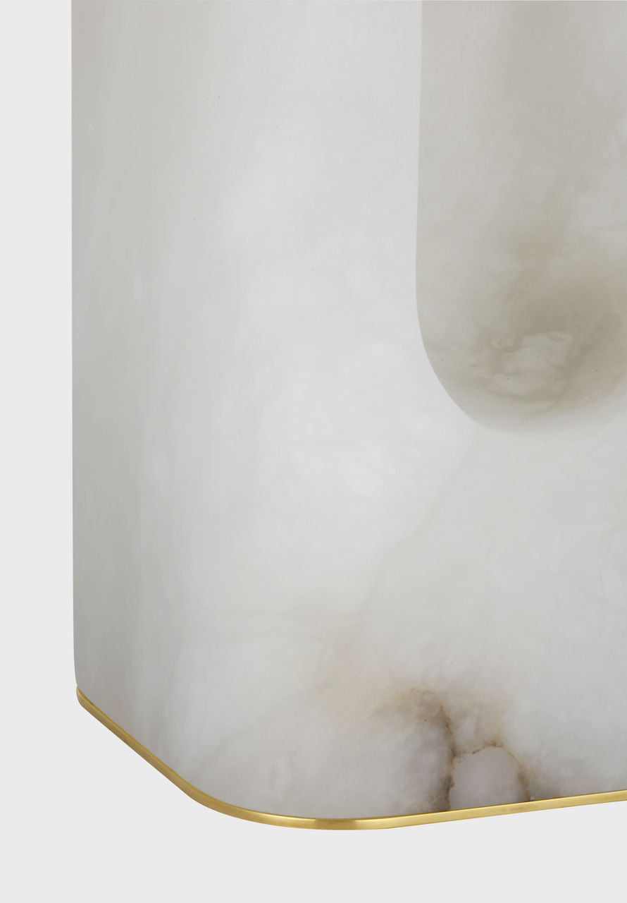 Palo 28" Table Lamp | Alabaster | Linen Shade