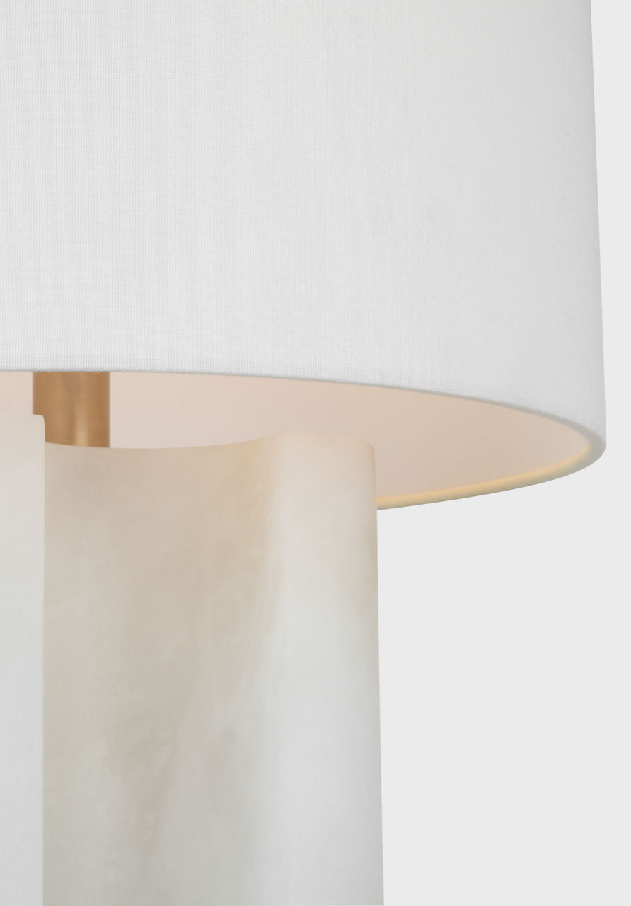 Palo 28" Table Lamp | Alabaster | Linen Shade