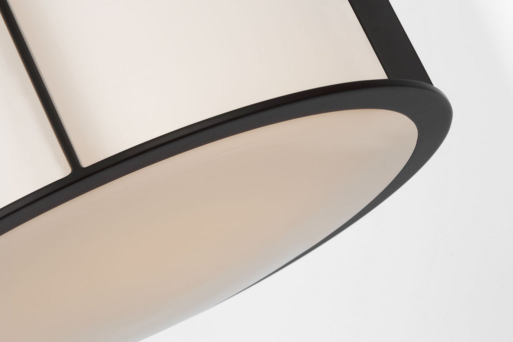 Phinn 13" Flush Mount | Modern Iron | White Glass