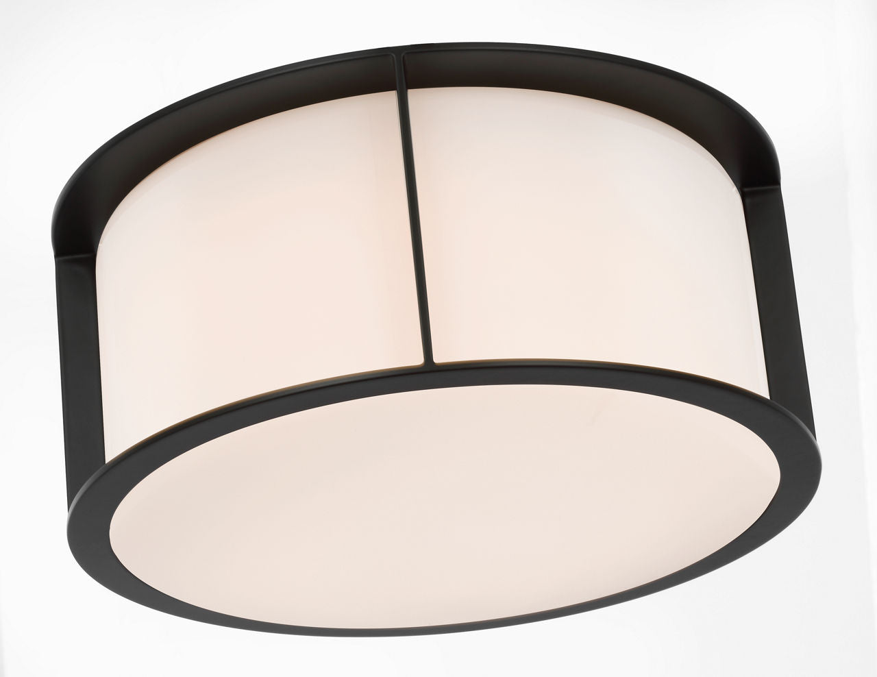 Phinn 13" Flush Mount | Modern Iron | White Glass