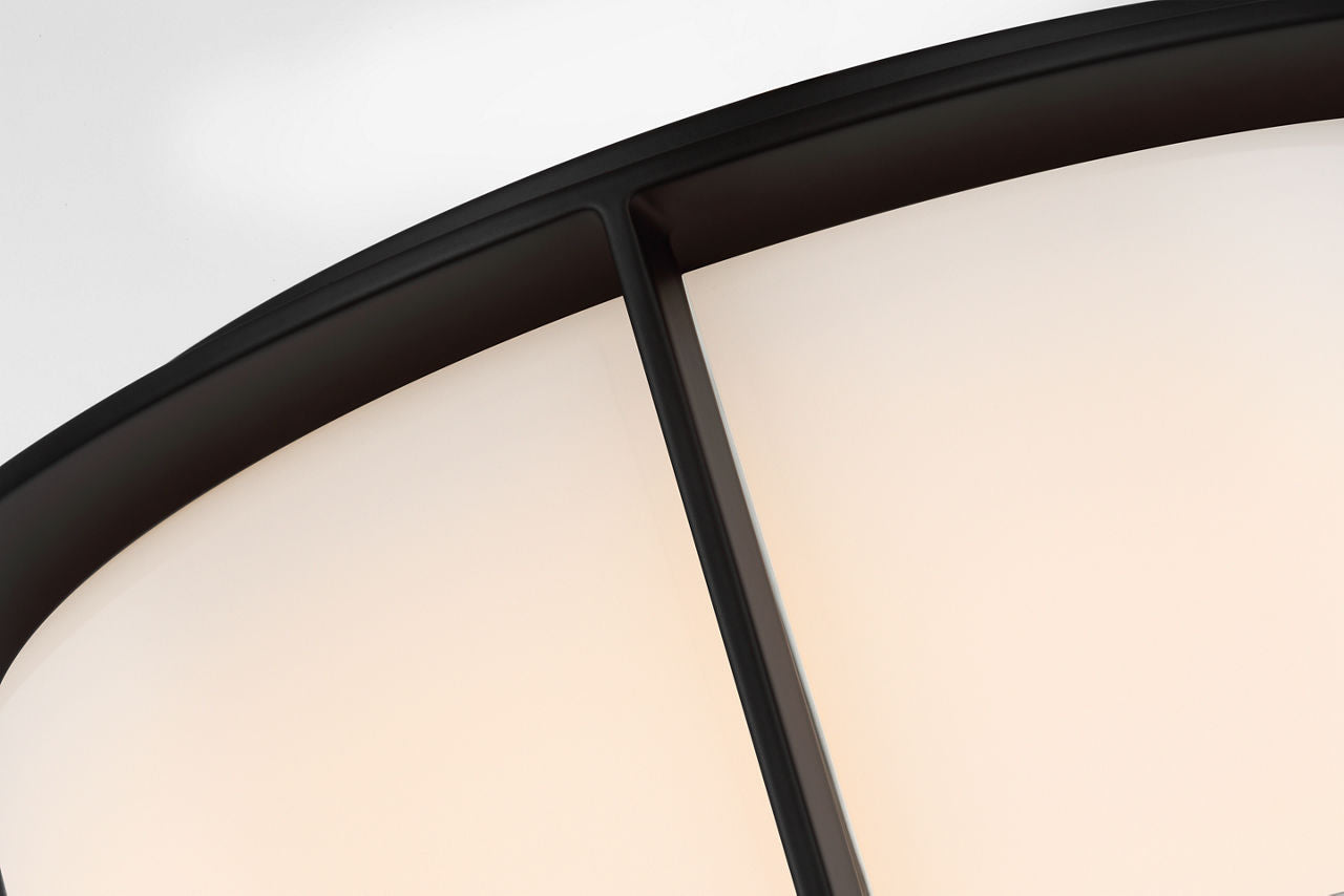 Phinn 13" Flush Mount | Modern Iron | White Glass