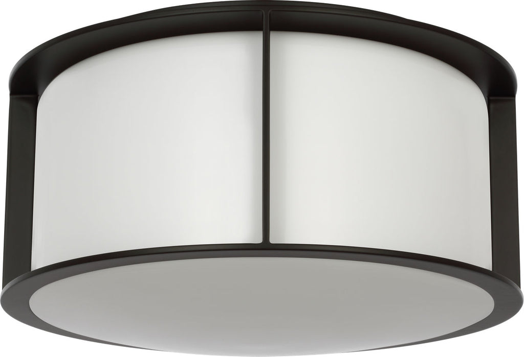 Phinn 13" Flush Mount | Modern Iron | White Glass