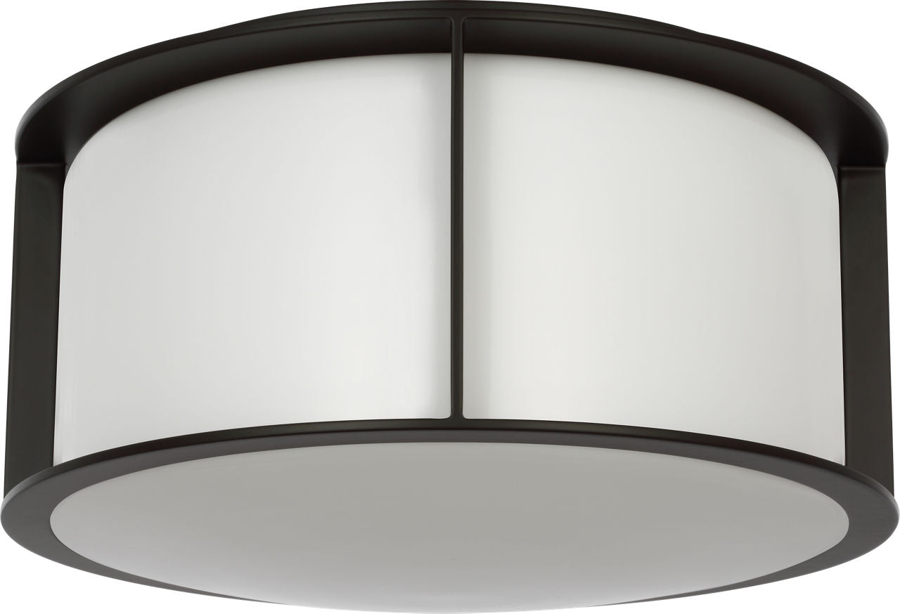 Phinn 13" Flush Mount | Modern Iron | White Glass