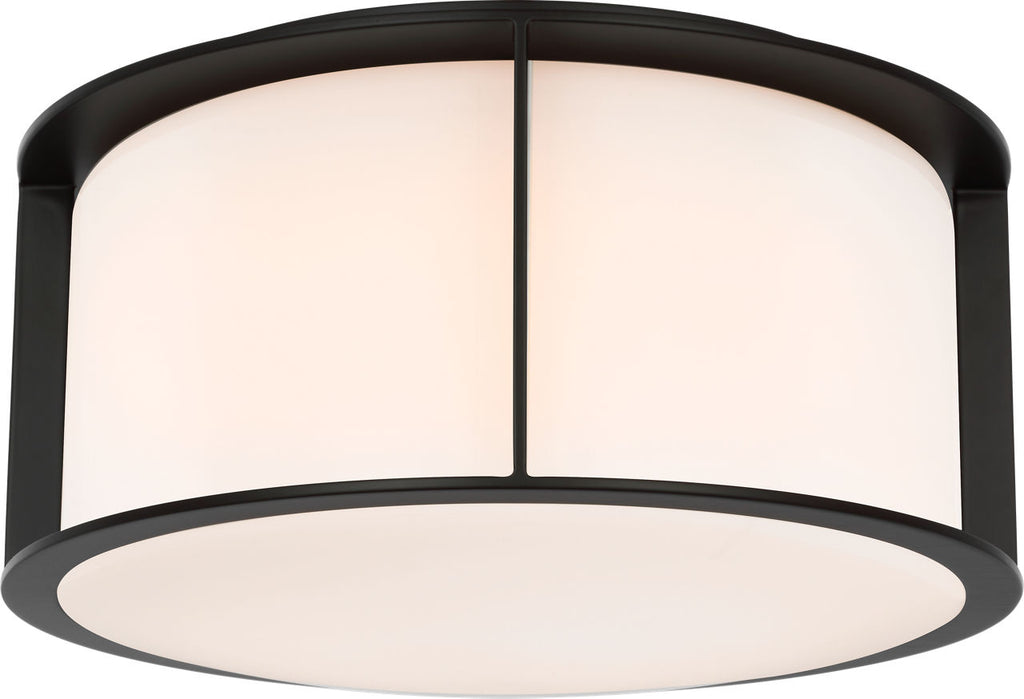 Phinn 13" Flush Mount | Modern Iron | White Glass