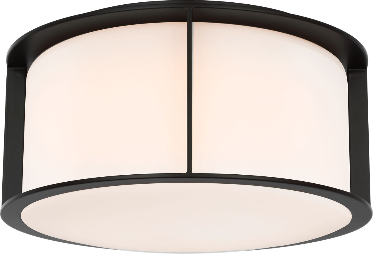 Phinn 13" Flush Mount | Modern Iron | White Glass