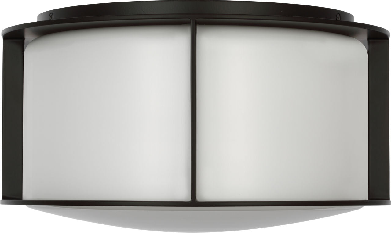 Phinn 13" Flush Mount | Modern Iron | White Glass