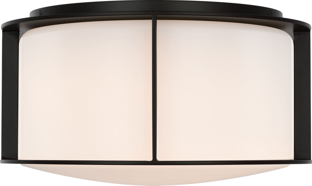 Phinn 13" Flush Mount | Modern Iron | White Glass
