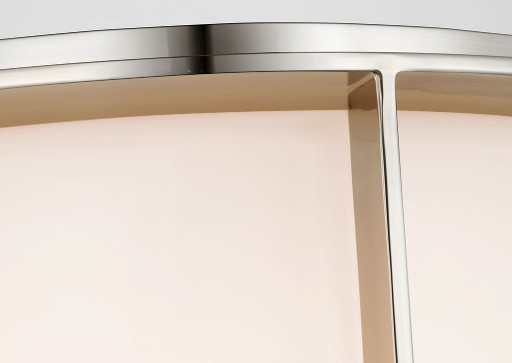 Phinn 13" Flush Mount | Polished Nickel | White Glass