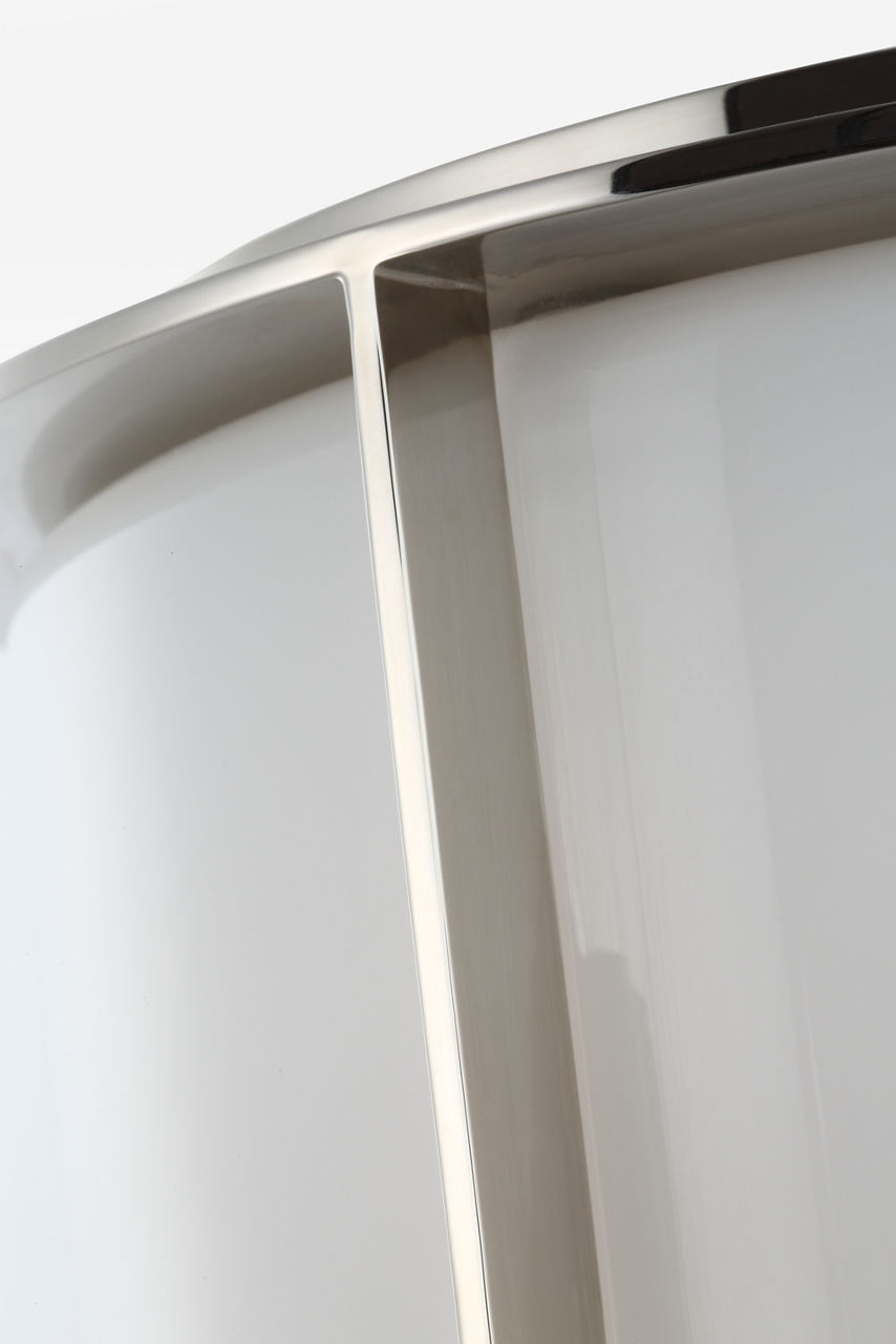 Phinn 13" Flush Mount | Polished Nickel | White Glass