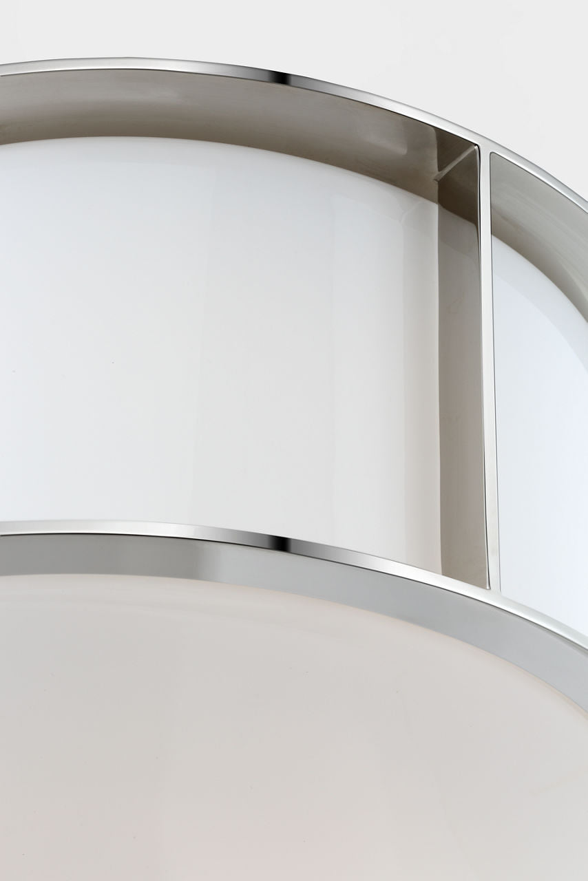 Phinn 13" Flush Mount | Polished Nickel | White Glass