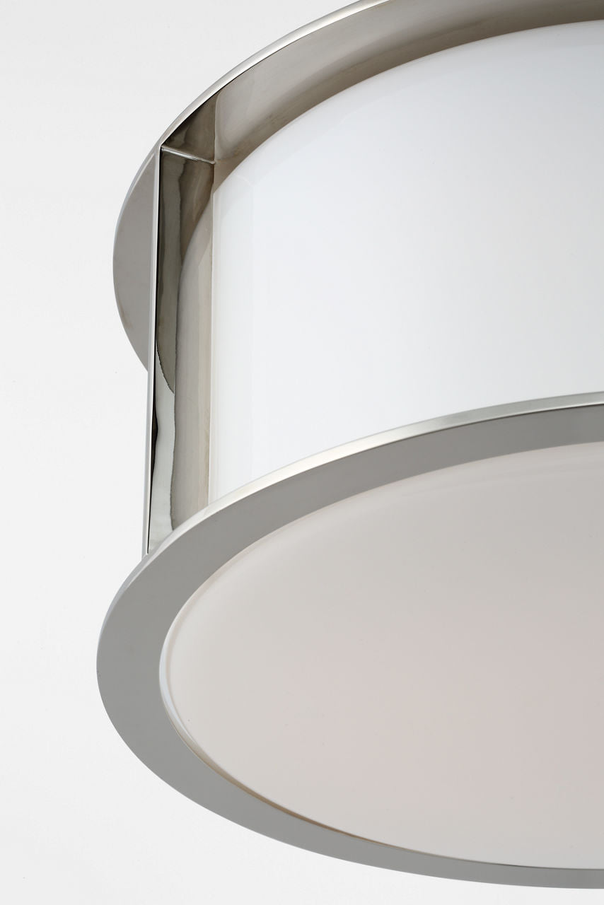 Phinn 13" Flush Mount | Polished Nickel | White Glass
