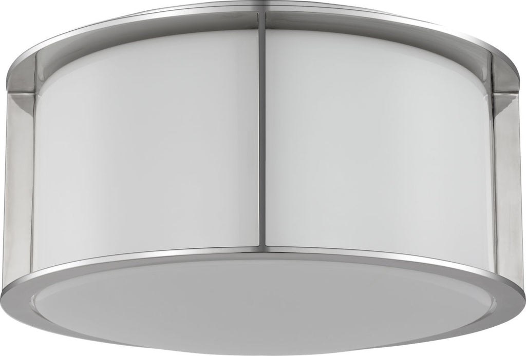 Phinn 13" Flush Mount | Polished Nickel | White Glass