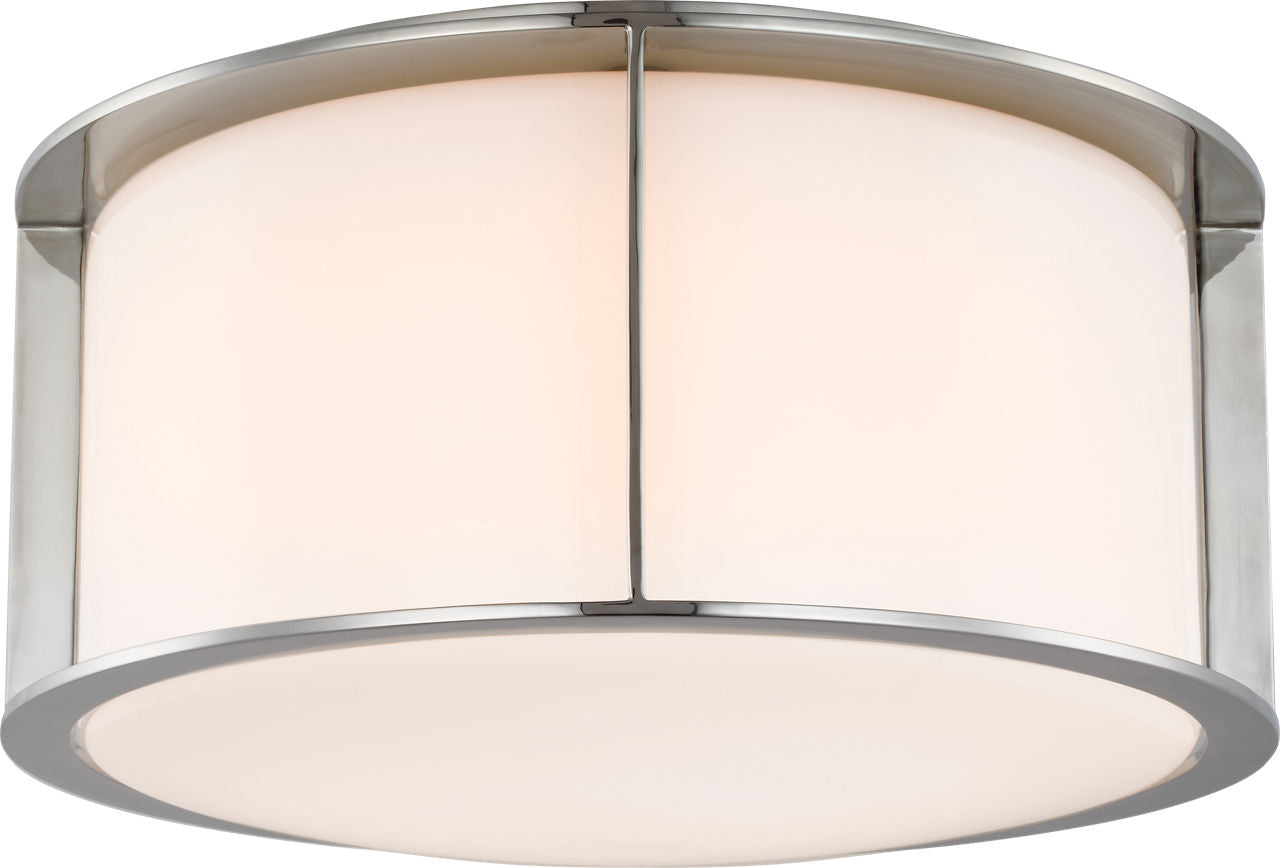 Phinn 13" Flush Mount | Polished Nickel | White Glass