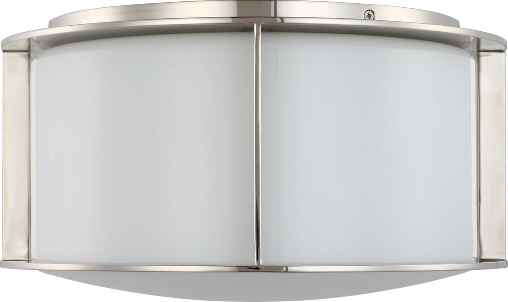 Phinn 13" Flush Mount | Polished Nickel | White Glass