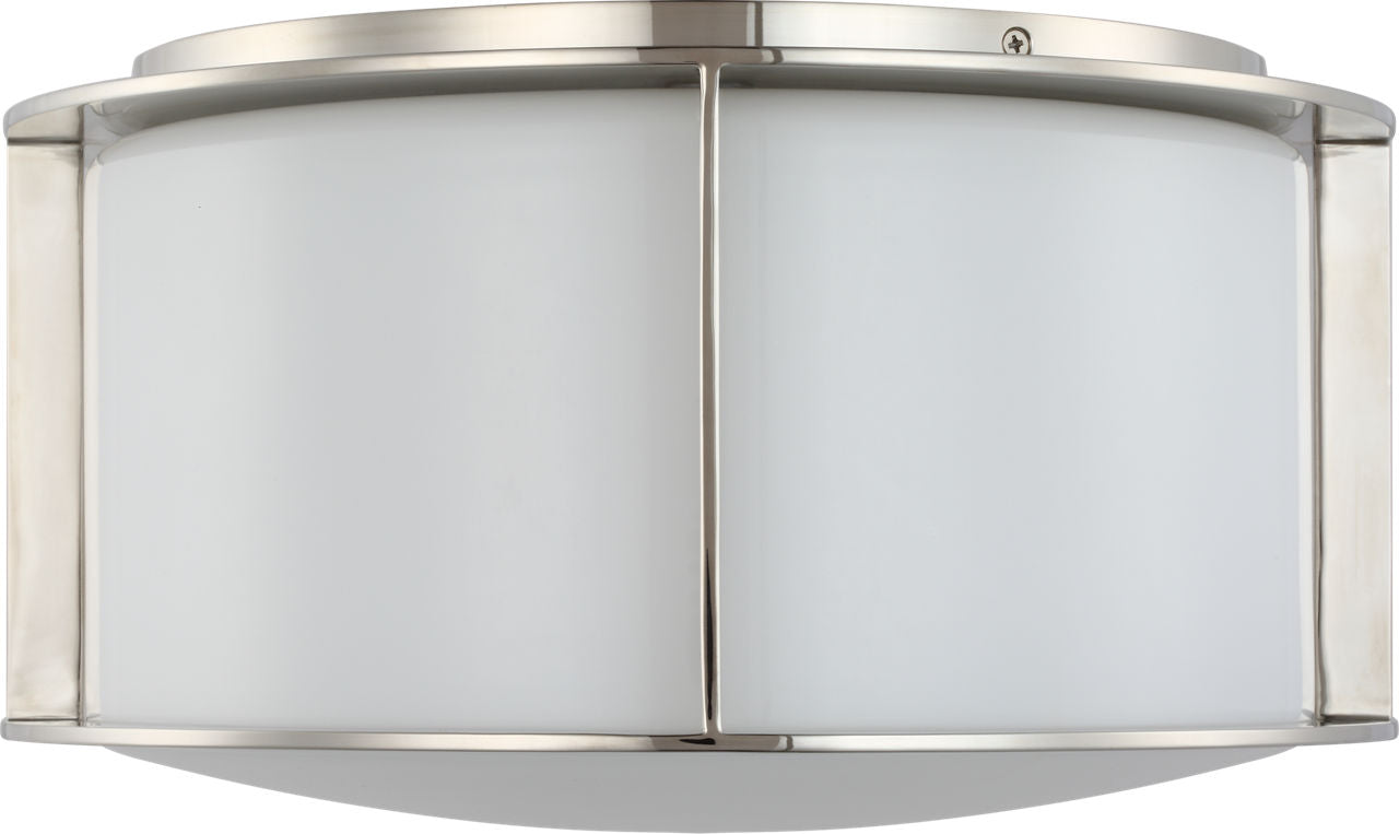Phinn 13" Flush Mount | Polished Nickel | White Glass