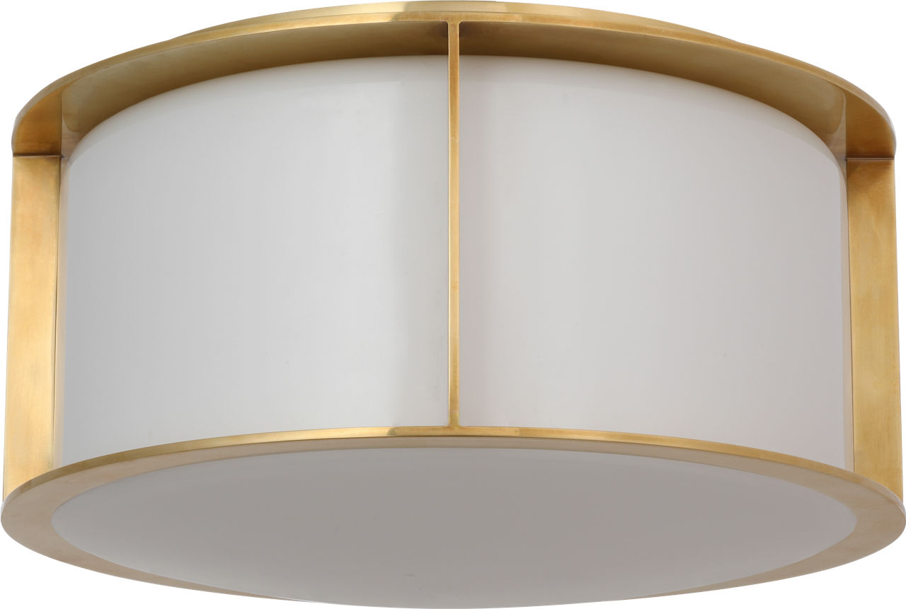 Phinn 13" Flush Mount | Soft Brass | White Glass