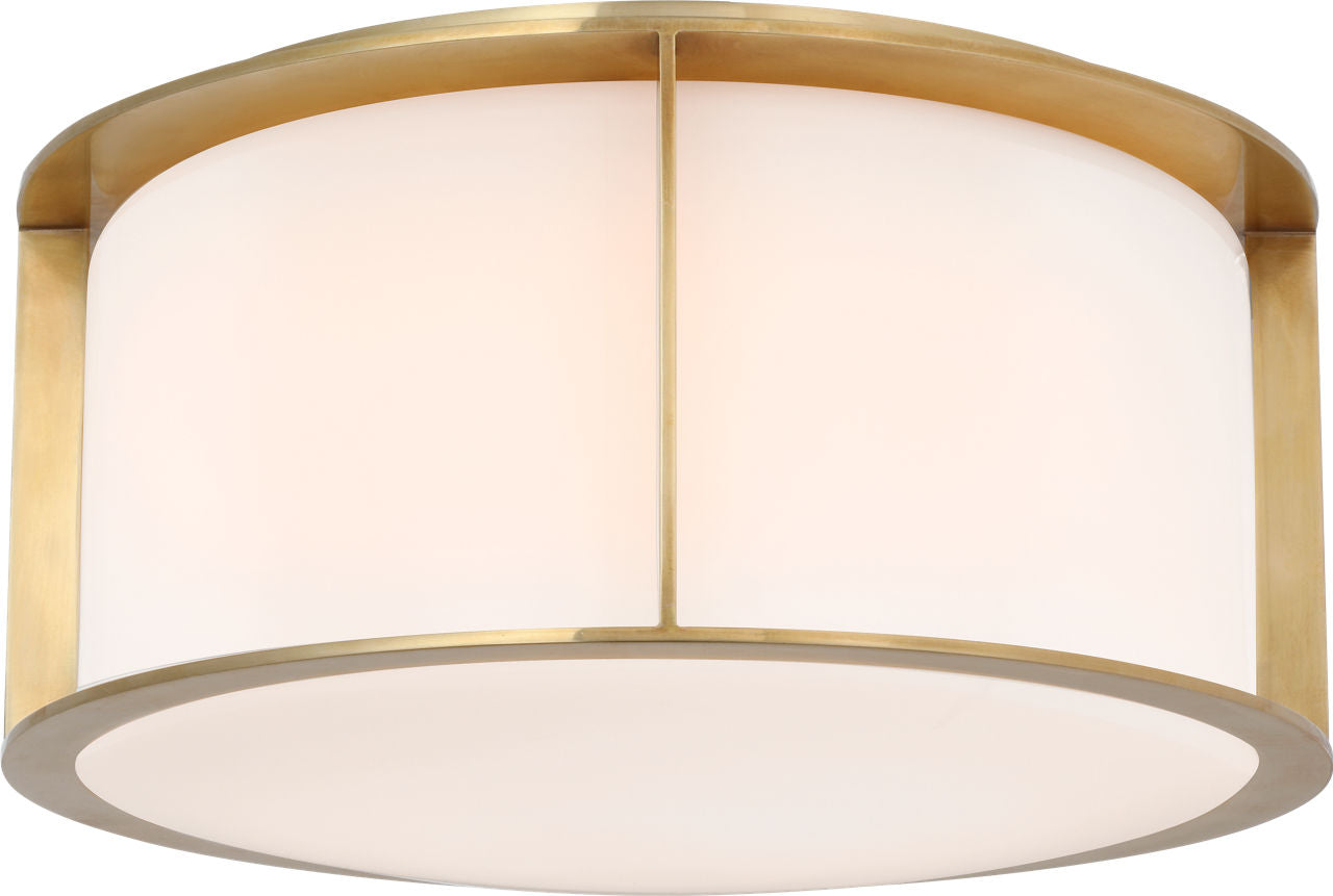 Phinn 13" Flush Mount | Soft Brass | White Glass