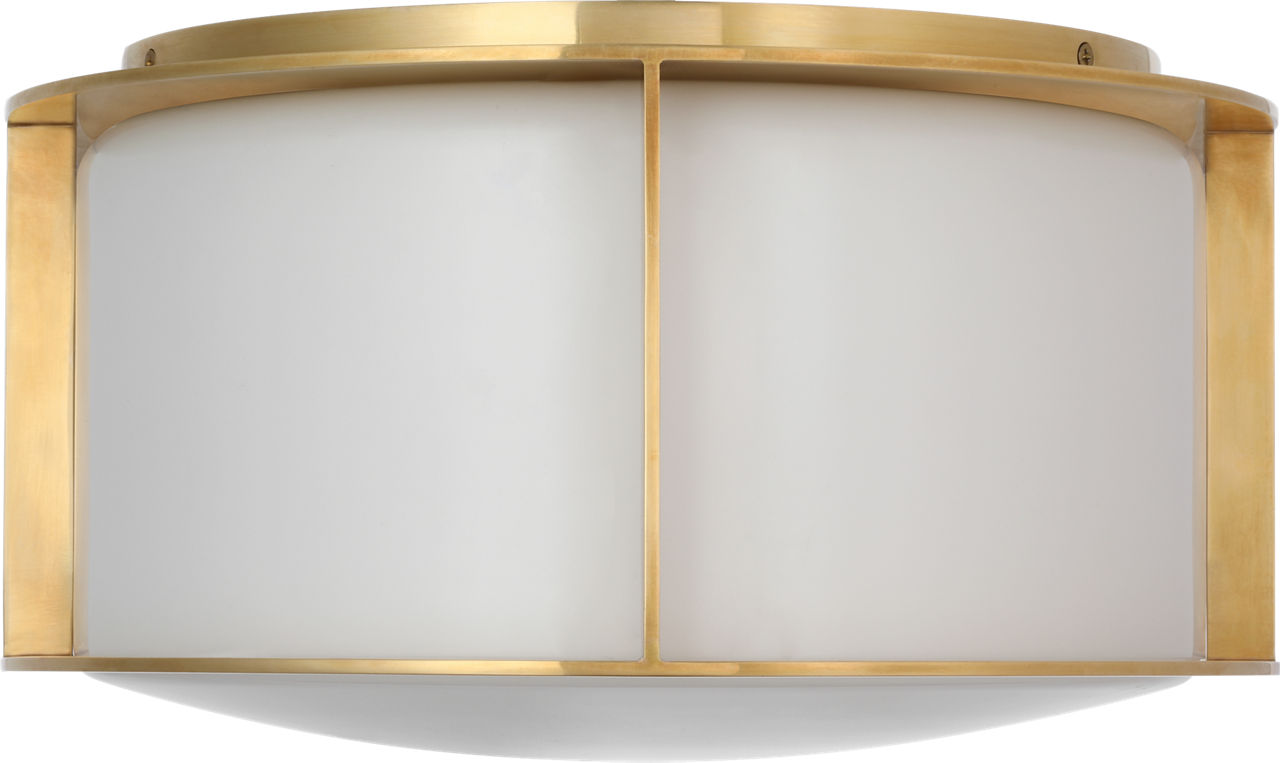 Phinn 13" Flush Mount | Soft Brass | White Glass