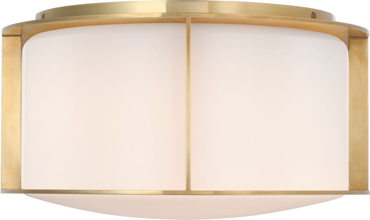 Phinn 13" Flush Mount | Soft Brass | White Glass