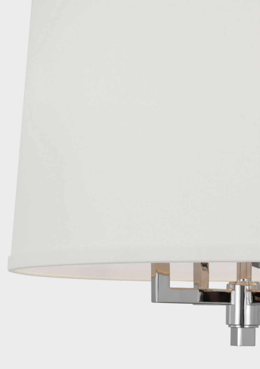 Westport Large Hanging Shade | Polished Nickel | Linen Shade