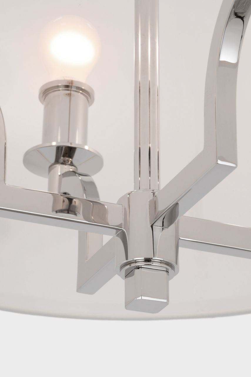 Westport Large Hanging Shade | Polished Nickel | Linen Shade