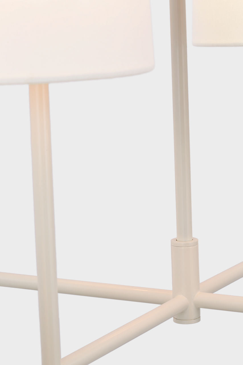 Go Lightly Extra Large Two Tier Chandelier | China White | Linen Shades