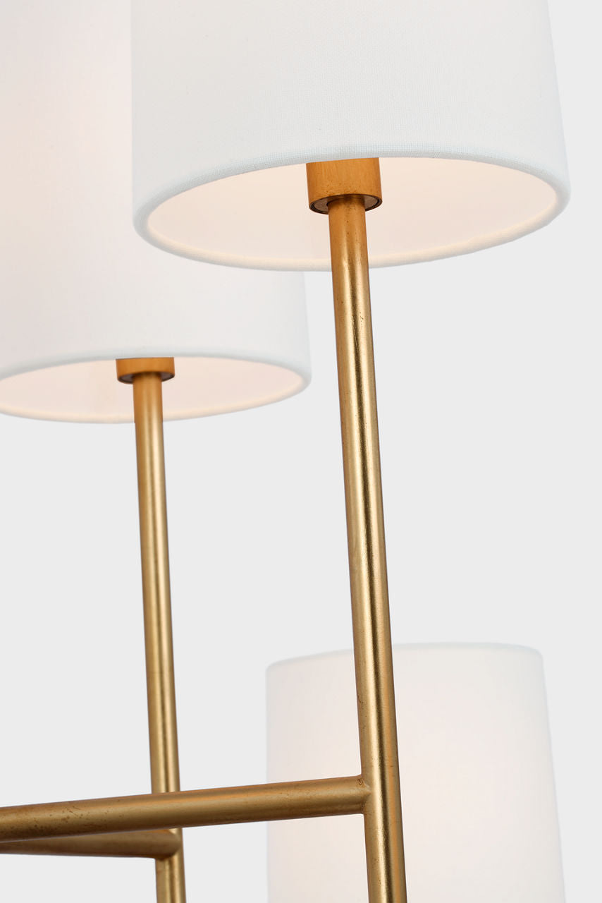 Go Lightly Extra Large Two Tier Chandelier | Gild | Linen Shades