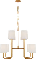 Go Lightly Extra Large Two Tier Chandelier | Gild | Linen Shades
