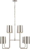 Go Lightly Extra Large Two Tier Chandelier | Polished Nickel | Polished Nickel Shades