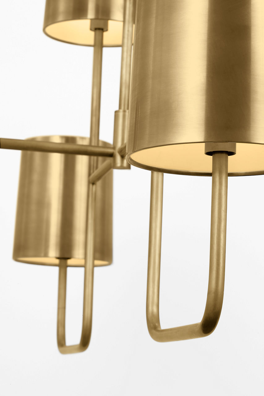 Go Lightly Extra Large Two Tier Chandelier | Soft Brass | Soft Brass Shades