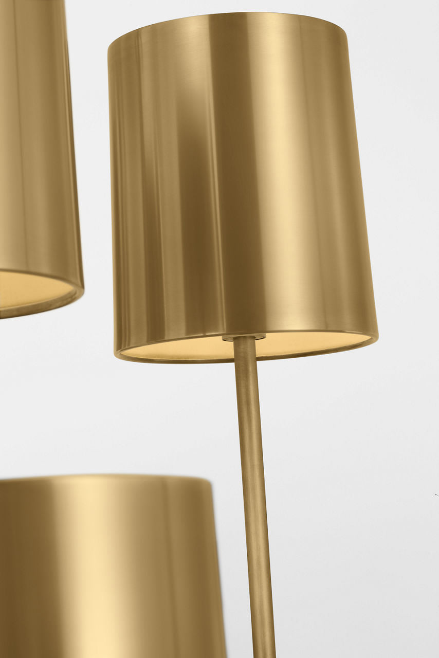 Go Lightly Extra Large Two Tier Chandelier | Soft Brass | Soft Brass Shades