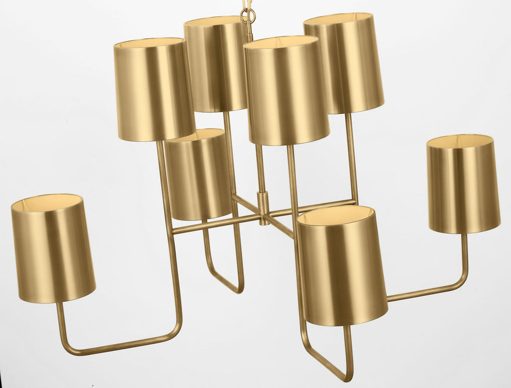 Go Lightly Extra Large Two Tier Chandelier | Soft Brass | Soft Brass Shades
