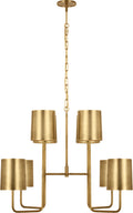 Go Lightly Extra Large Two Tier Chandelier | Soft Brass | Soft Brass Shades