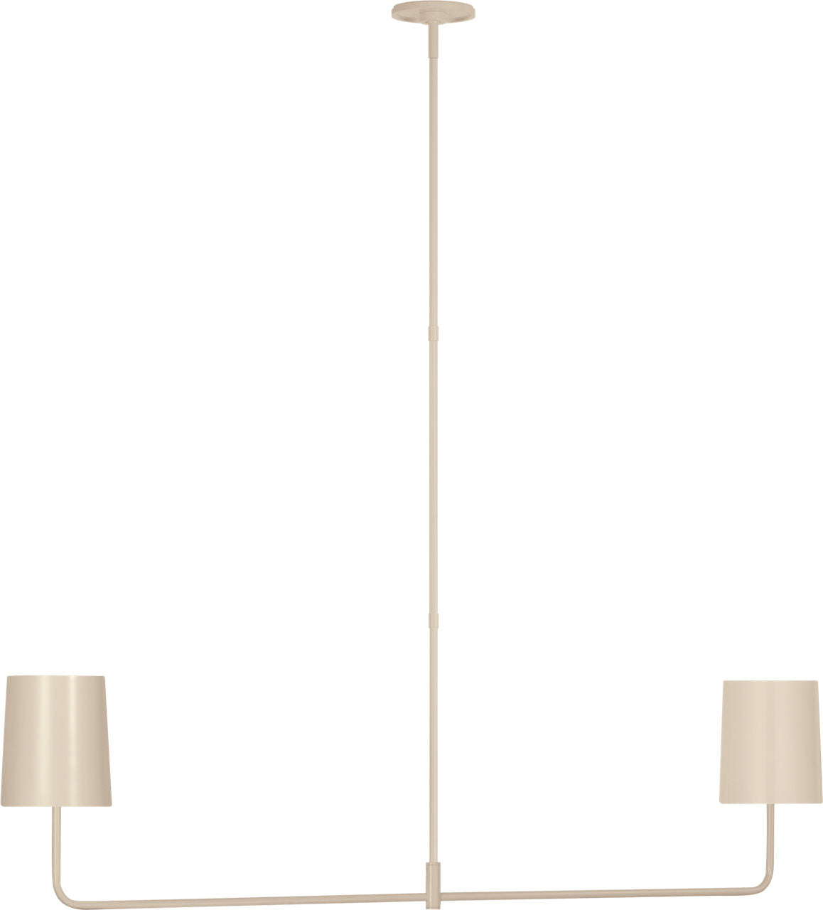 Go Lightly 54" Two Light Linear Chandelier | China White | China White Shades