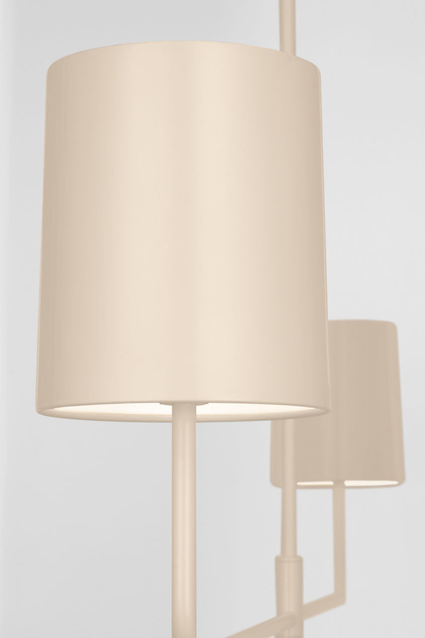 Go Lightly 54" Two Light Linear Chandelier | China White | China White Shades