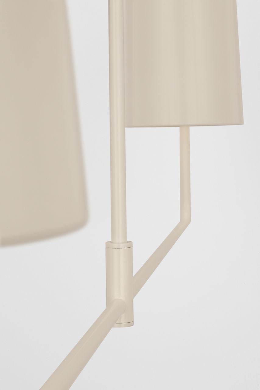 Go Lightly 54" Two Light Linear Chandelier | China White | China White Shades