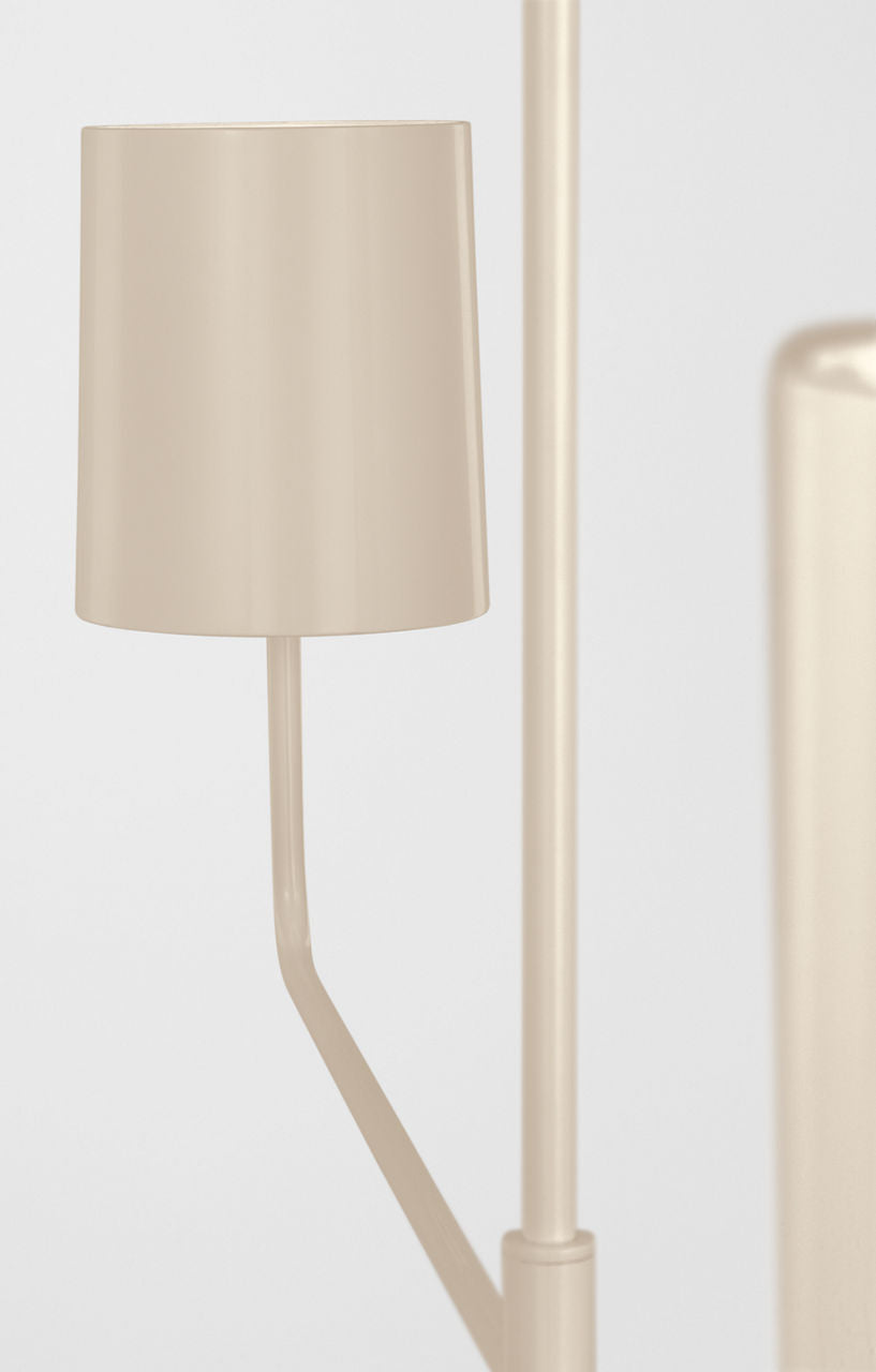Go Lightly 54" Two Light Linear Chandelier | China White | China White Shades