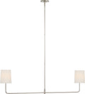 Go Lightly 54" Two Light Linear Chandelier | Polished Nickel | Linen Shades