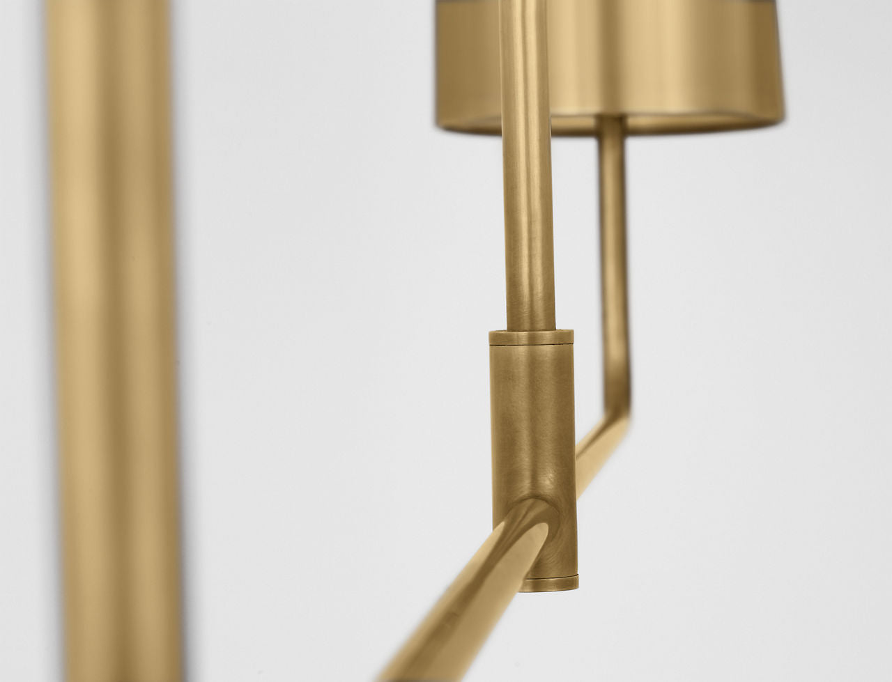 Go Lightly 54" Two Light Linear Chandelier | Soft Brass | Soft Brass Shades