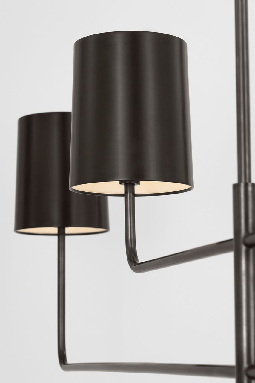 Go Lightly 70" Four Light Linear Chandelier | Bronze | Bronze Shades