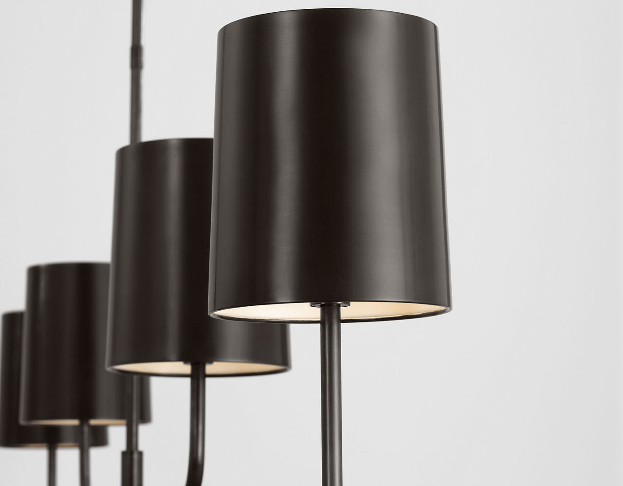 Go Lightly 70" Four Light Linear Chandelier | Bronze | Bronze Shades