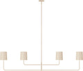 Go Lightly 70" Four Light Linear Chandelier | China White | China White Shades