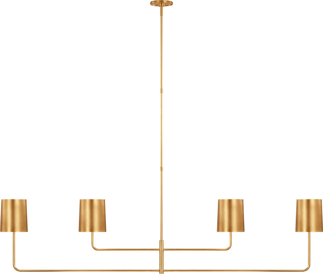 Go Lightly 70" Four Light Linear Chandelier | Gild | Gild Shades