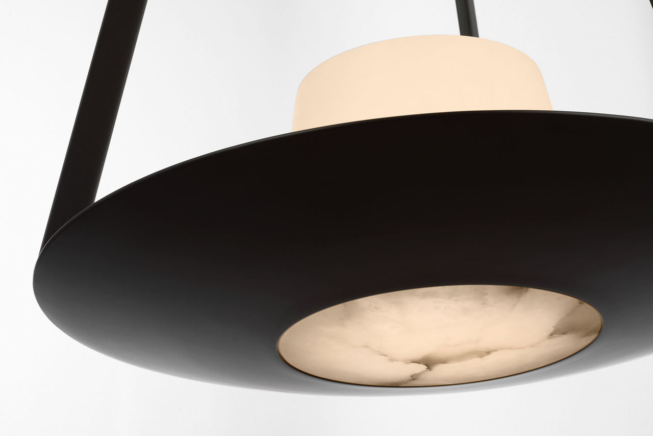 Divina 20" Pendant | Modern Iron | Alabaster