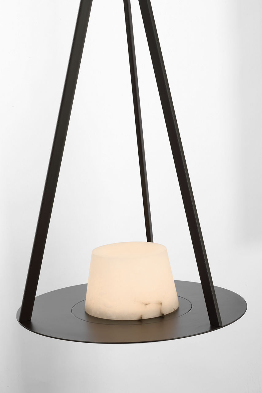Divina 20" Pendant | Modern Iron | Alabaster