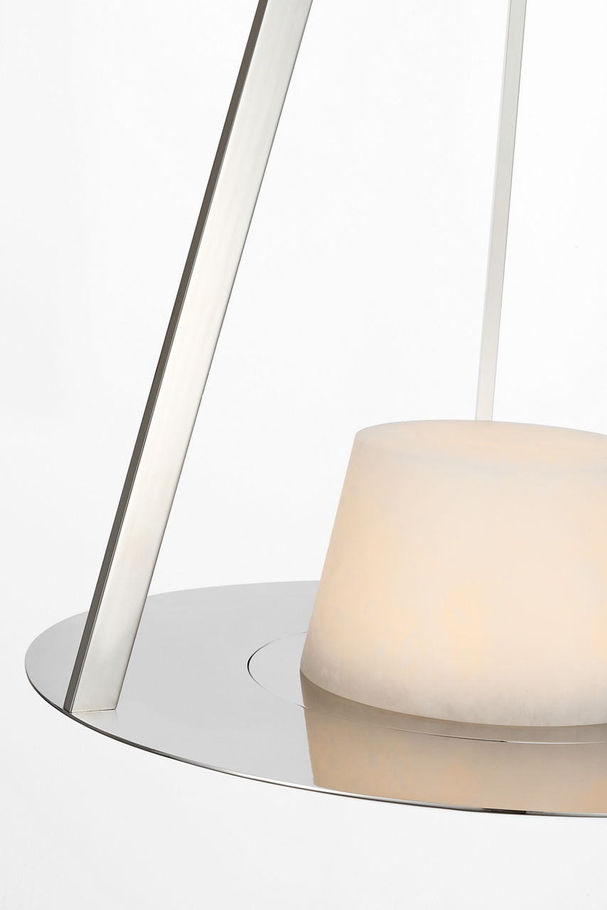 Divina 20" Pendant | Polished Nickel | Alabaster